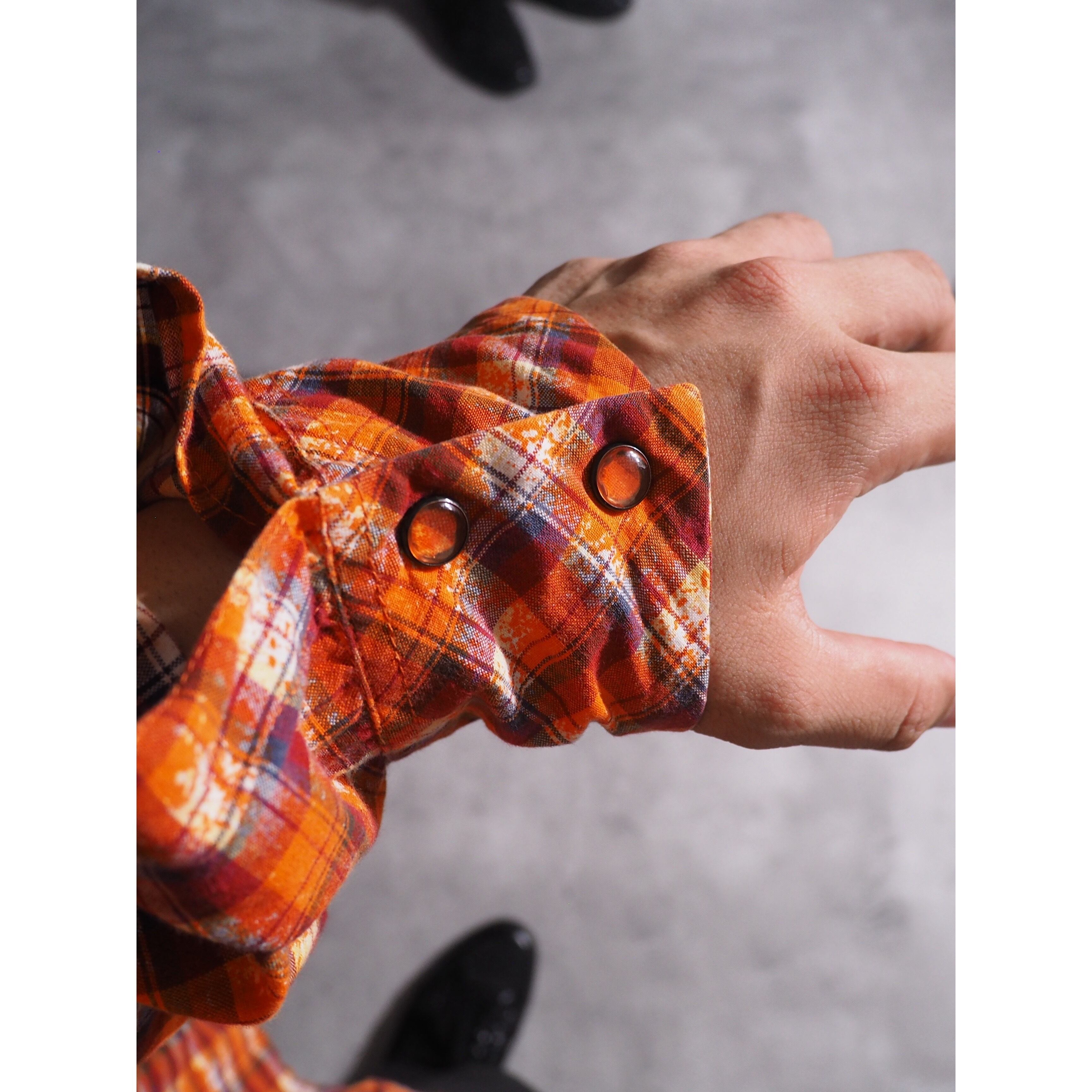 " DIESEL " ” 染色 ” Over silhouette Western shirt