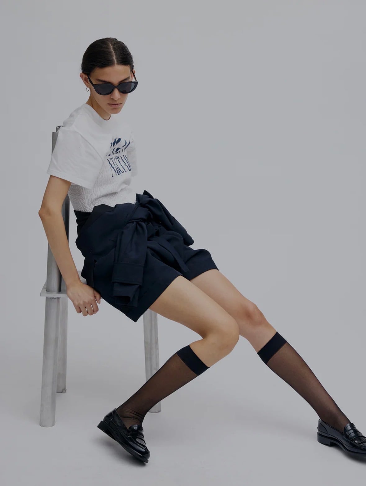 AMERI】MEDI SHIRRING CONCEPT TEE (0226103610280) | CLOAK&CO EC STORE