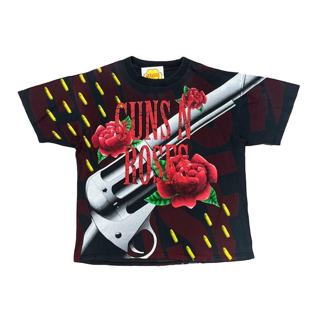 VINTAGE GUNS N ROSES PISTOL ROSE ALL OVER PRINT TEE XL 150JJ9873