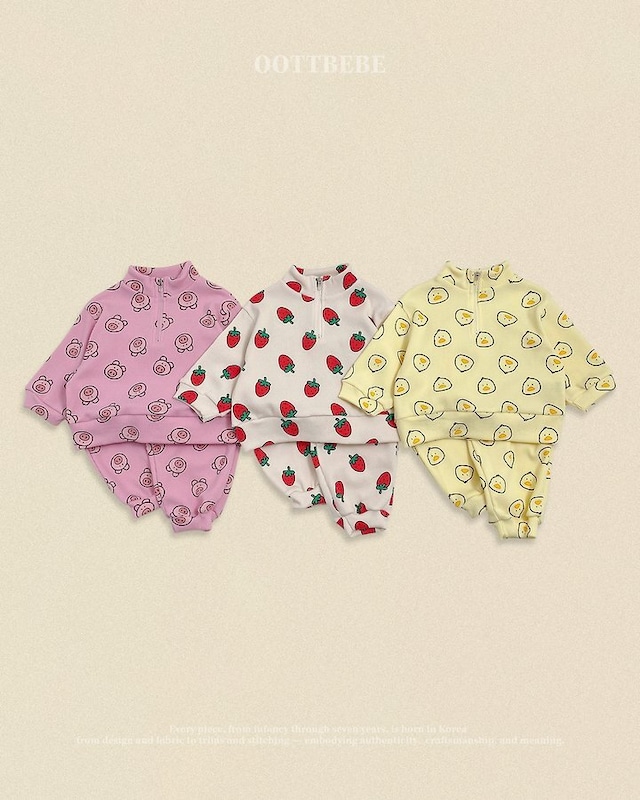 【取寄】oottbebe|little farm waffle anorak top-bottom set|リトルファームワッフルアノラック上下セット|XS-XL|kids|26 autumn