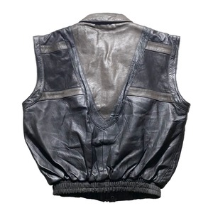 old panel switching leather vest
