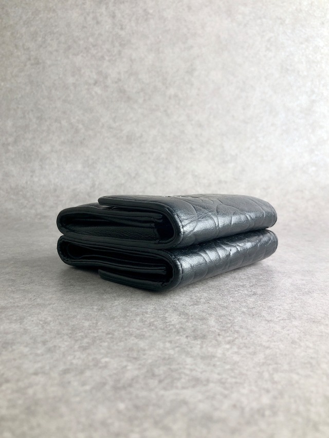 CHANEL シャネル 財布 ブラック カメリア ココマーク レザー 2つ折り A47422 vintage ヴィンテージ オールド md5ewd