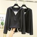 Tシャツカットソー パーカー フード付き 長袖 tシャツ レディース 秋 コントラストカラー ゆったりレイヤード アンダーウェア トップス パーカー