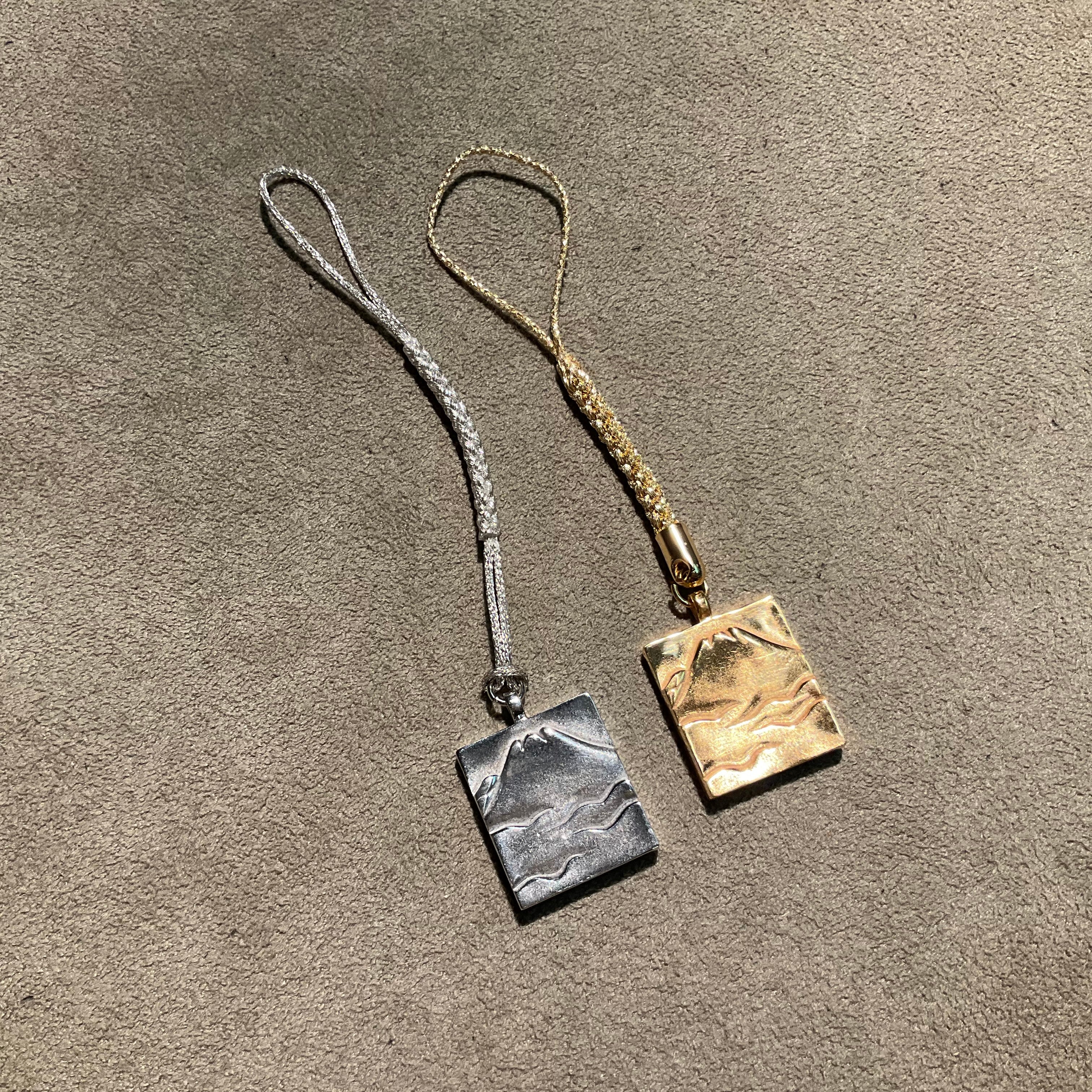 富士山 Square Key holder Chain strap SilverJewelry 世界遺産 MtFuji