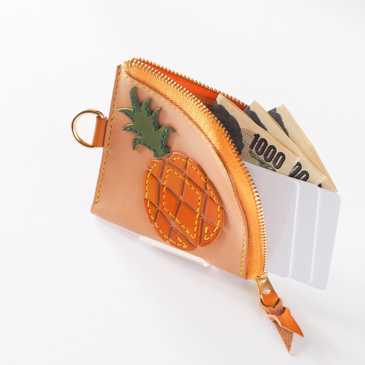 受注製作】パイナップル ミニコインパース | サンキングレザークラフト