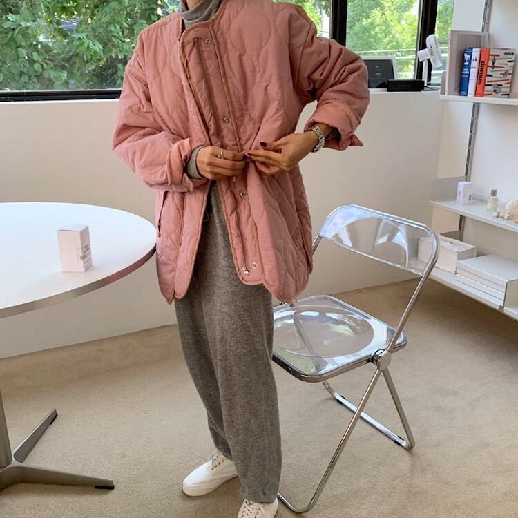 早い者勝ちスリム テクスチャ 引き戻す 綿の服 コート ゆったりする 暖かい