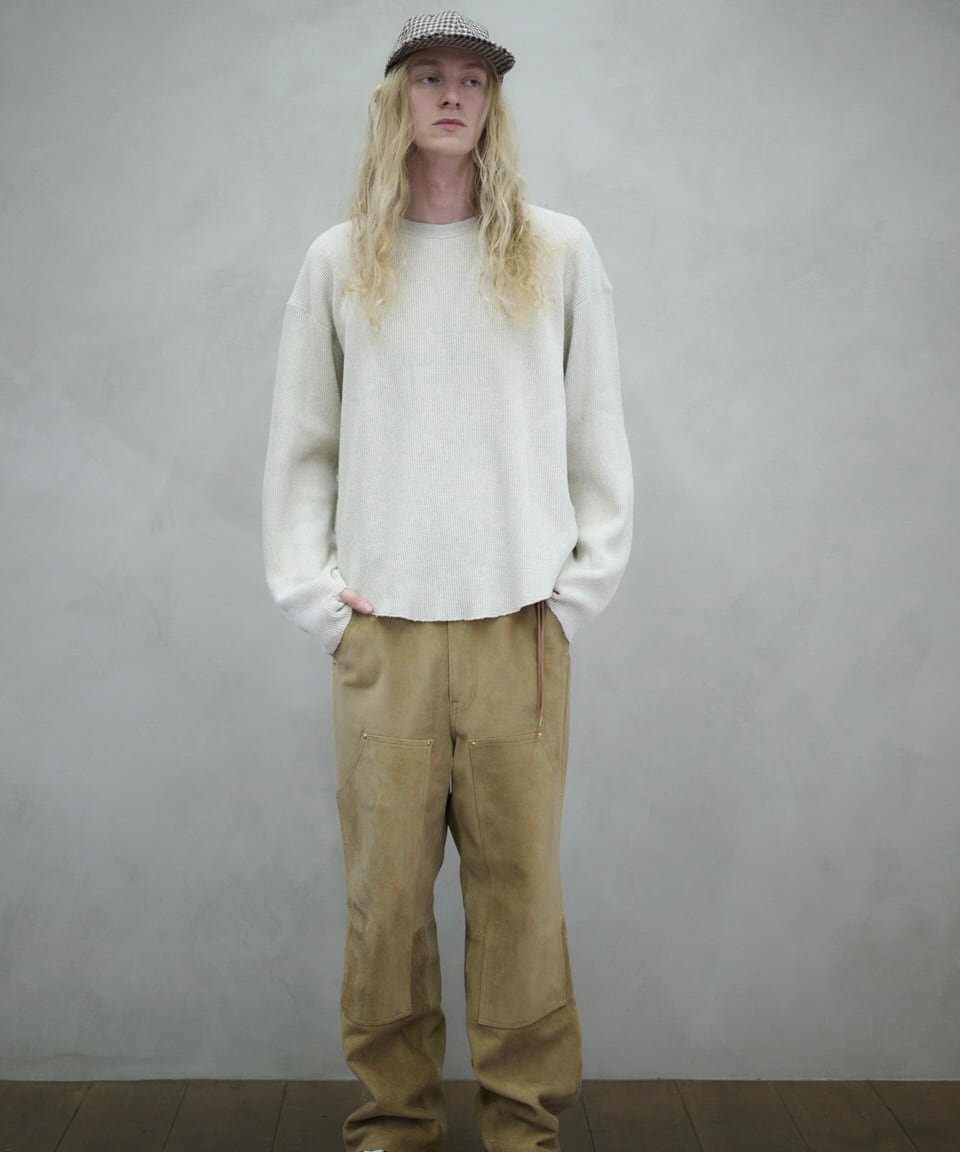 UNUSED / US2523 LONG SLEEVE WAFFLE T-SHIRT (ASH) | AfterSchool