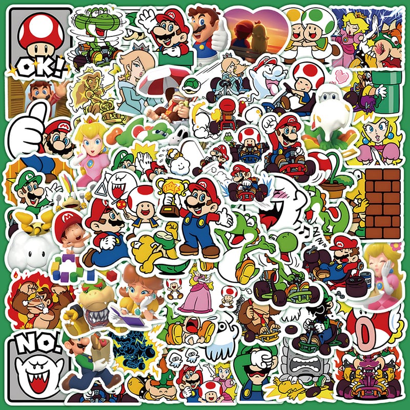60枚 スーパーマリオB 防水ステッカー シール | aboo