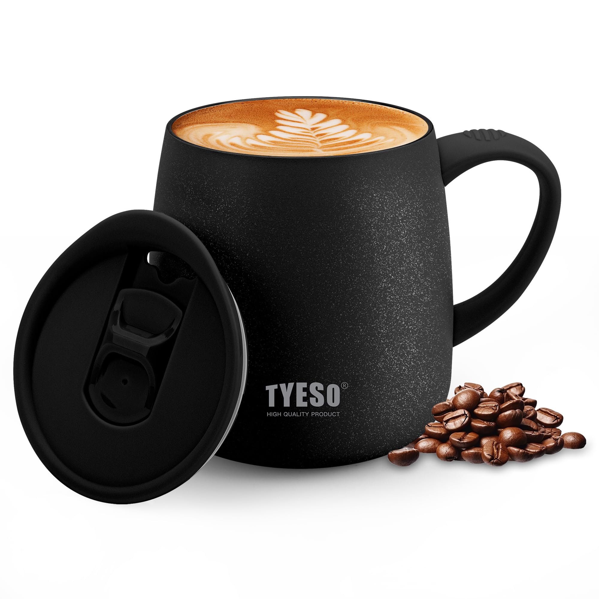 【人気】TYESO マグカップ 蓋付き 473ml セラミックコーティング 真空断熱 ステンレス製 保温 保冷 二重構造 コーヒーカップ 家庭用 オフィス プレゼント