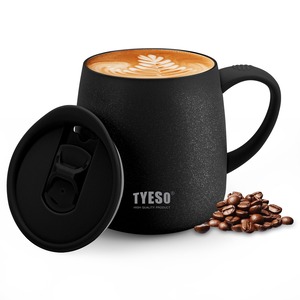 【人気】TYESO マグカップ 蓋付き 473ml セラミックコーティング 真空断熱 ステンレス製 保温 保冷 二重構造 コーヒーカップ 家庭用 オフィス プレゼント