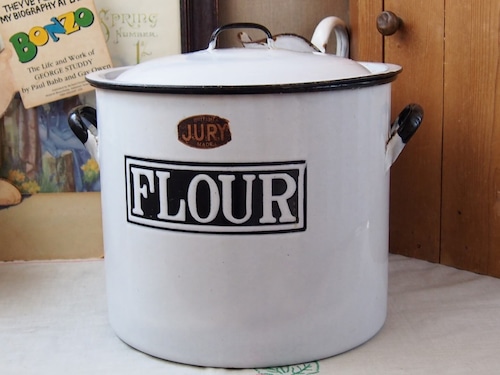 イギリスアンティーク　フラワー缶　FLOUR BIN