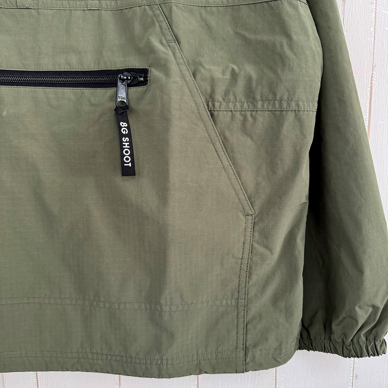 RIPSTOP PACKABLE ANORAK HOODIE -KHAKI- | 8G SHOOT WEBSTORE