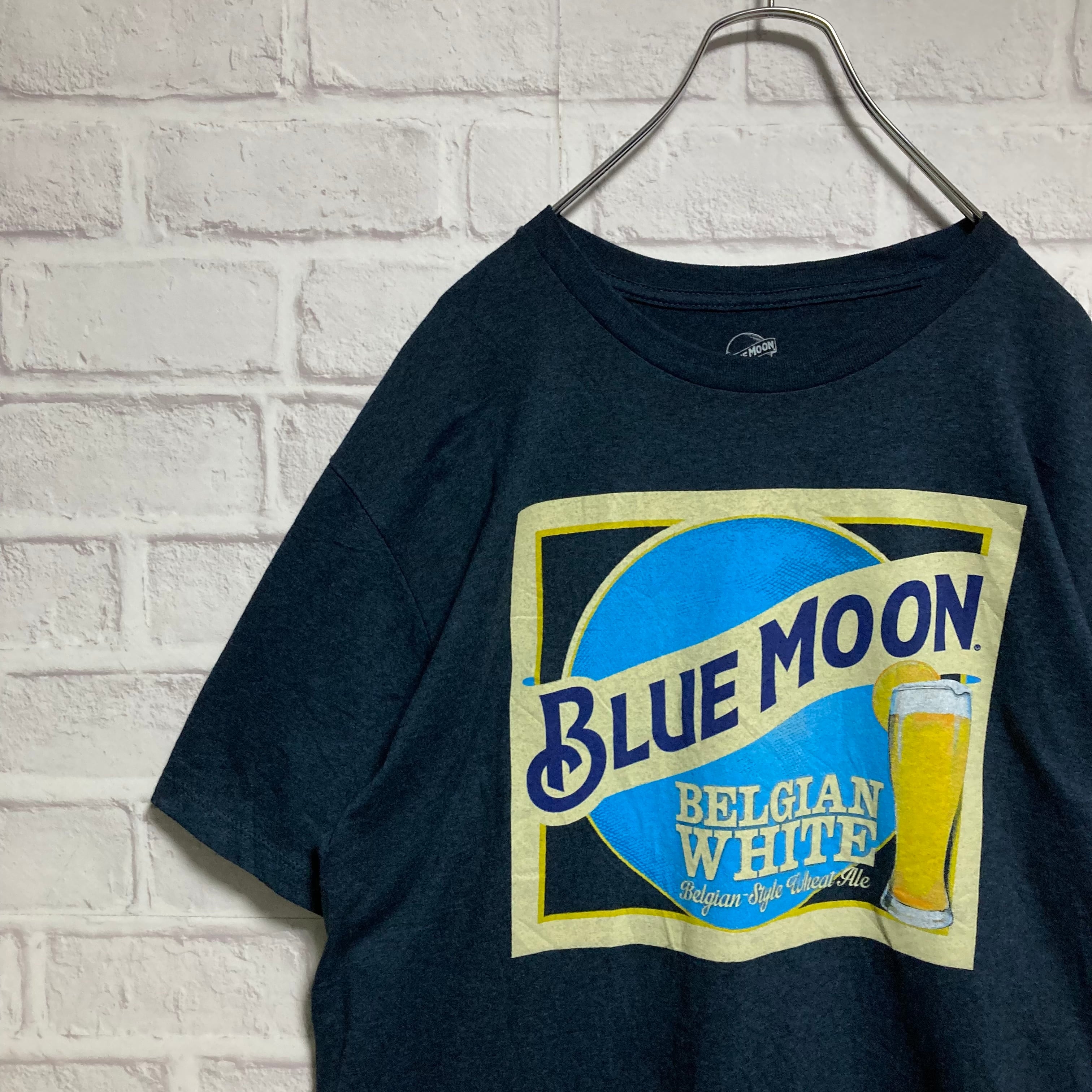 BLUE MOONブルームーンビールビアTシャツアドバタイジングヘザーネイビー