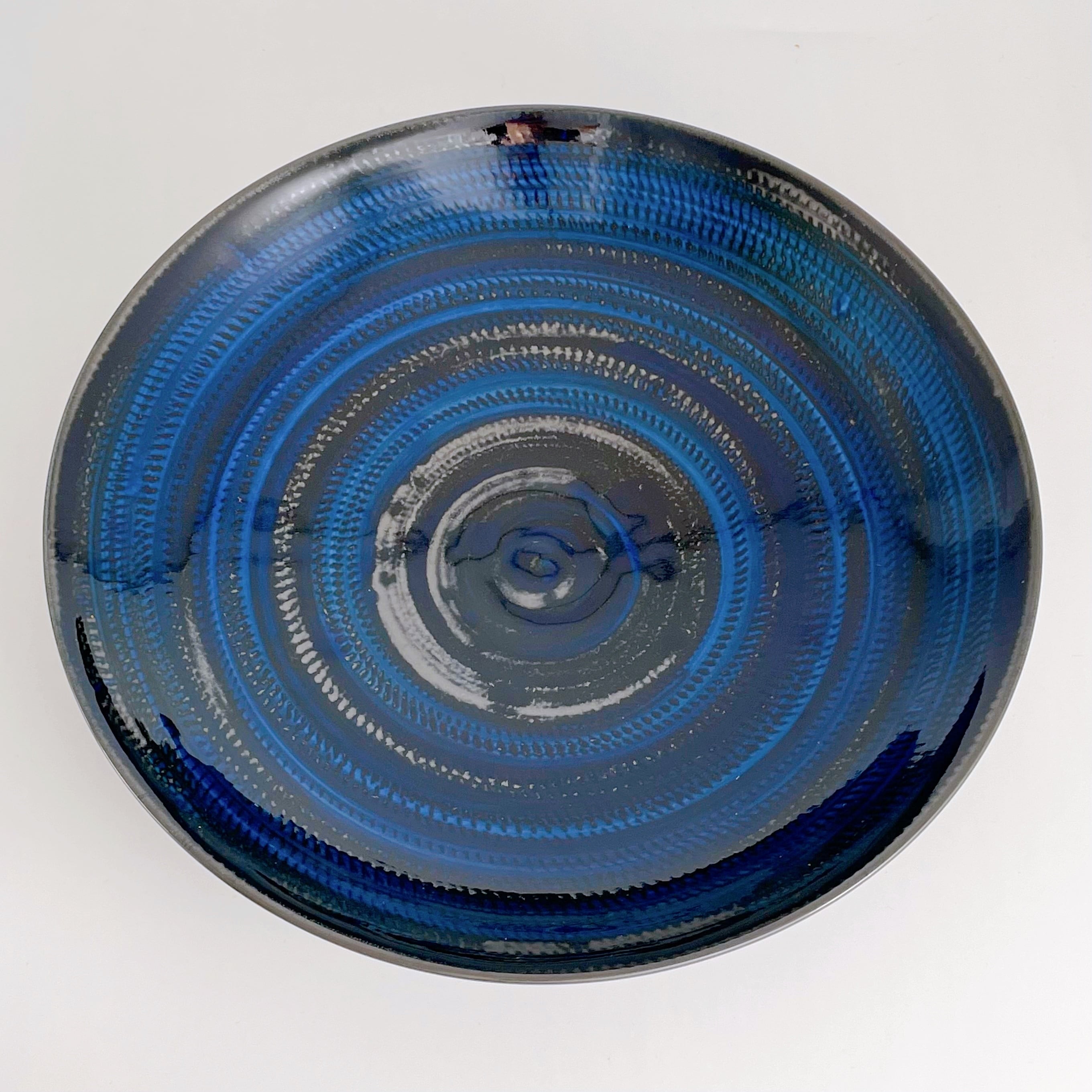 波佐見焼：天目釉 飛びかんな文様＿中皿2 | 波佐見焼 福春online