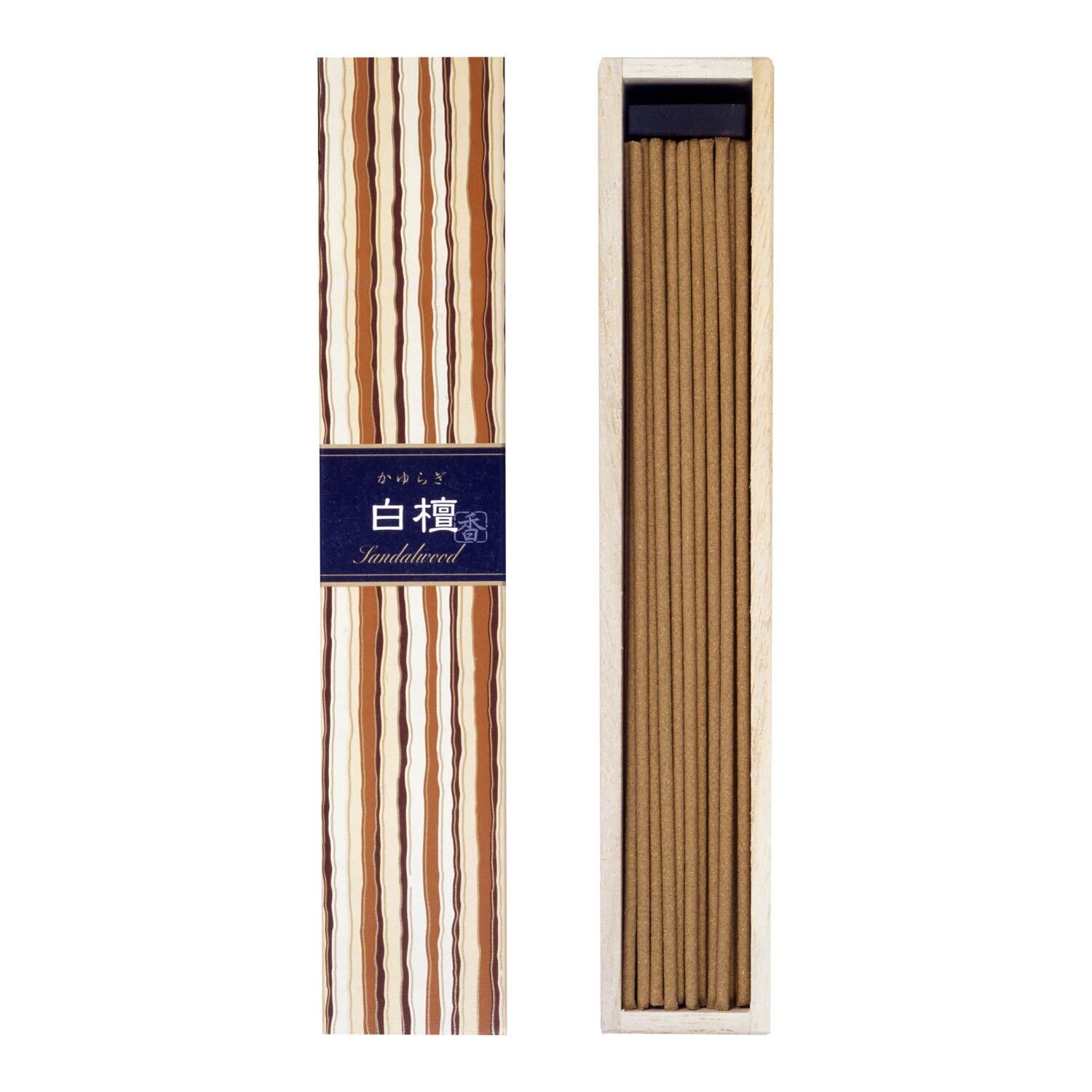 【人気】日本香堂(Nippon Kodo) かゆらぎ 白檀 香立付 ホワイト 単品 40個 (x 1)