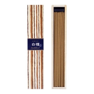 【人気】日本香堂(Nippon Kodo) かゆらぎ 白檀 香立付 ホワイト 単品 40個 (x 1)