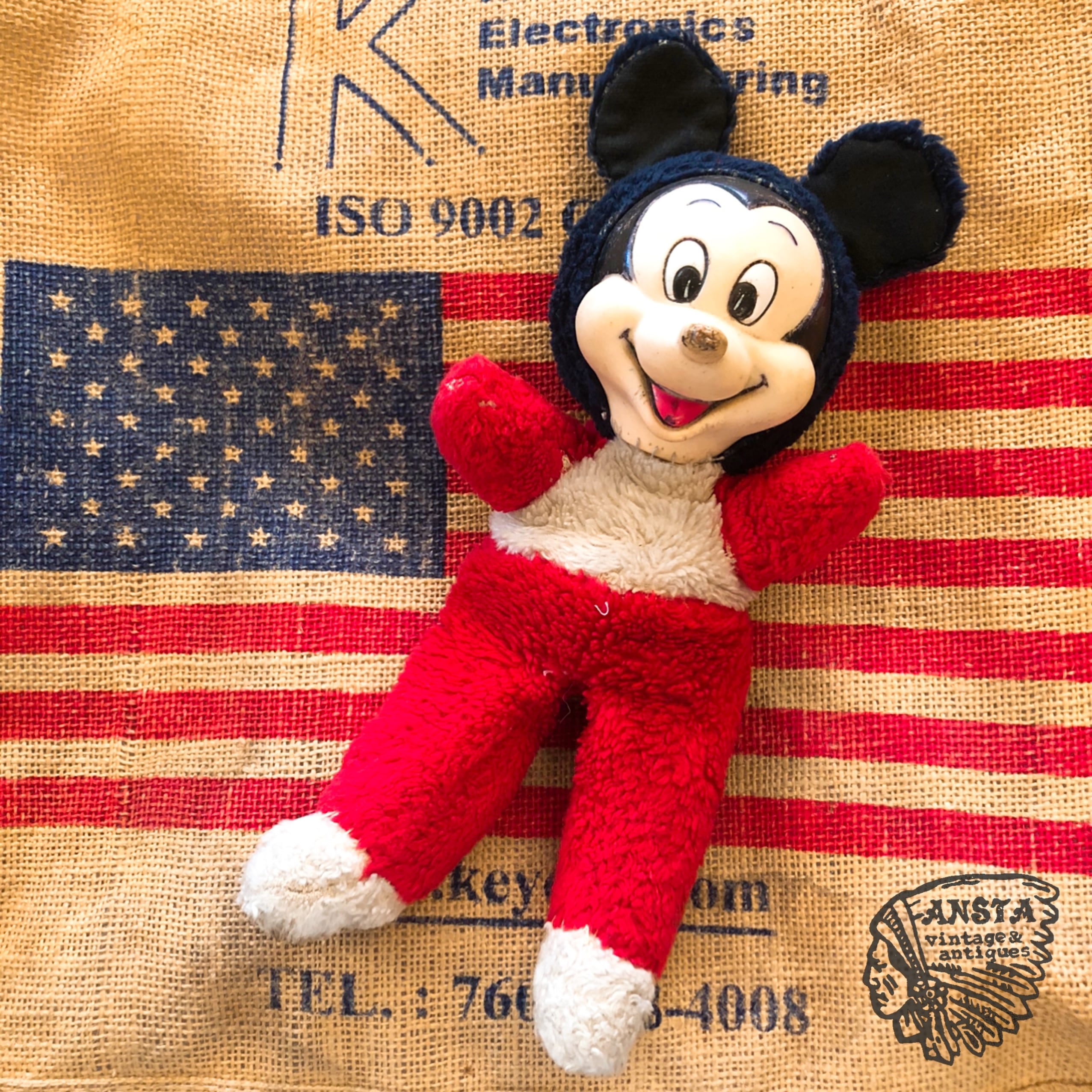 60s レア Mickey ミッキーマウス ディズニー ヴィンテージドール ぬいぐるみ Disney【L-039a-004】