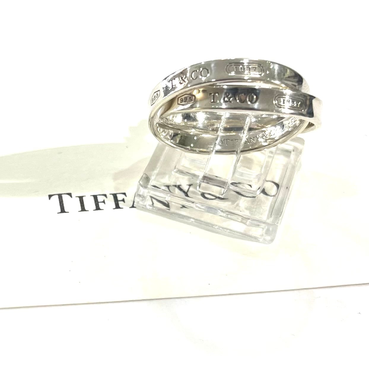 希少【TIFFANY&CO.】【20号】 名品 インターロッキング ダブルリング