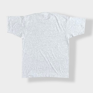 【FRUIT OF THE LOOM】90s プリント Tシャツ シングルステッチ RUN ランニング アーチロゴ 半袖 L グレー US古着