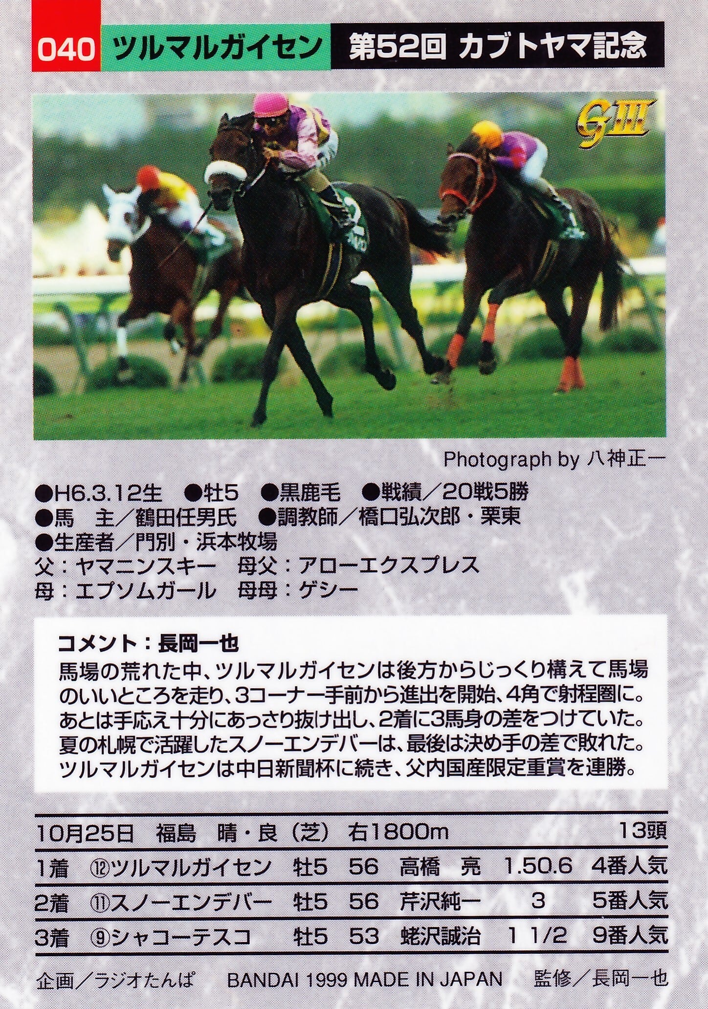 ツルマルガイセン：第52回 カブトヤマ記念「サラブレッドカード 98年