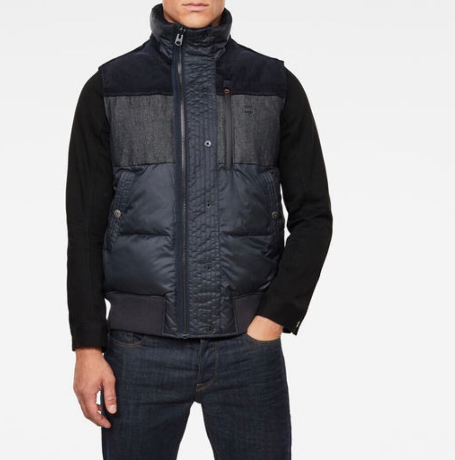 G-STAR.RAW / Denim Mix Quilted Vest / ダウンベスト