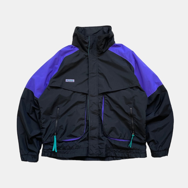 USED 90's Columbia high peak nylon jacket “powder keg”(L)  - black,purple