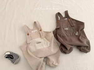 【valu bebe】ワッフルサロペット ココア 70〜80cm