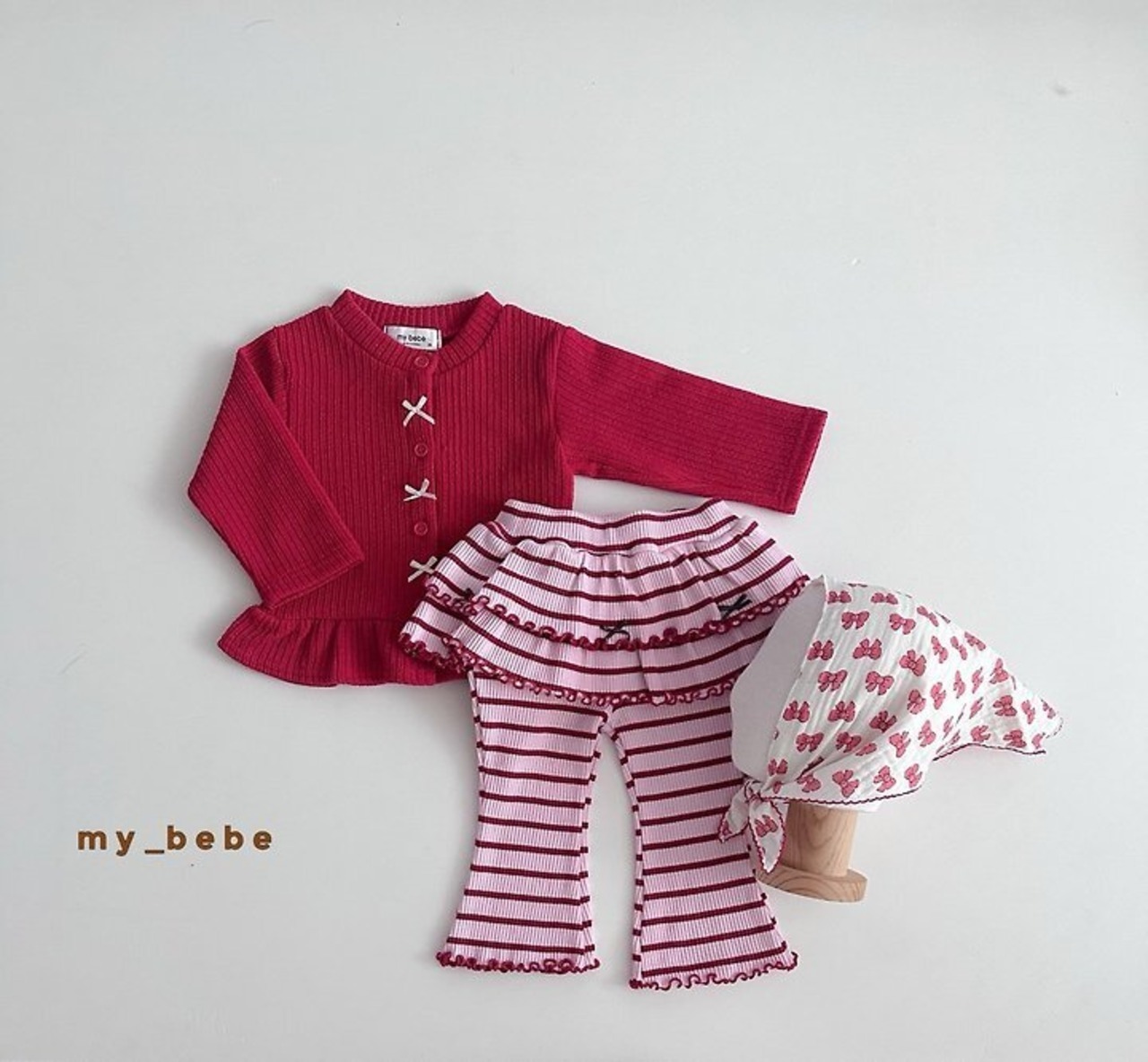 韓国子供服 / Mybebe / 2段リボンカンカンパンツ *XS~XL*