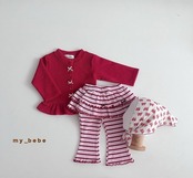 韓国子供服 / Mybebe / 2段リボンカンカンパンツ *XS~XL*