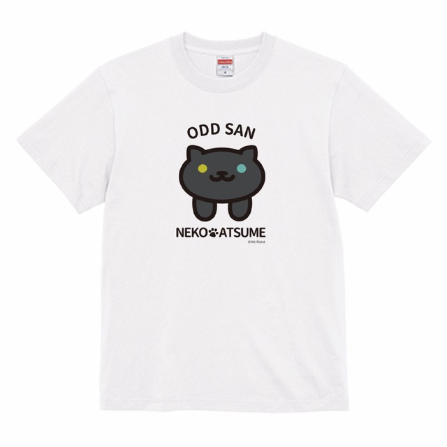 【受注生産品】ねこあつめ　しろさばさん　推しねこTシャツ　大きいサイズ　背中プリント+胸元ロゴ（ホワイト）