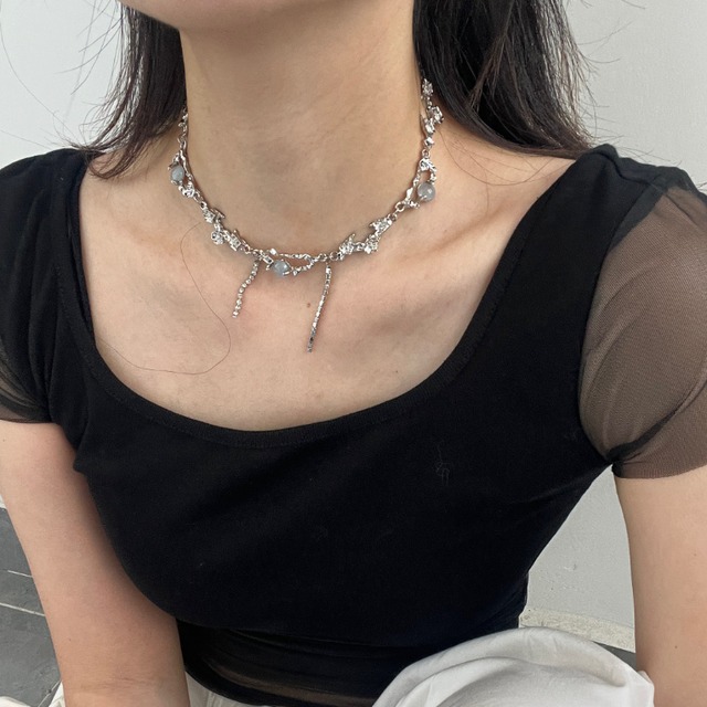 yoyoジルコン白月光ニッチなネックレス