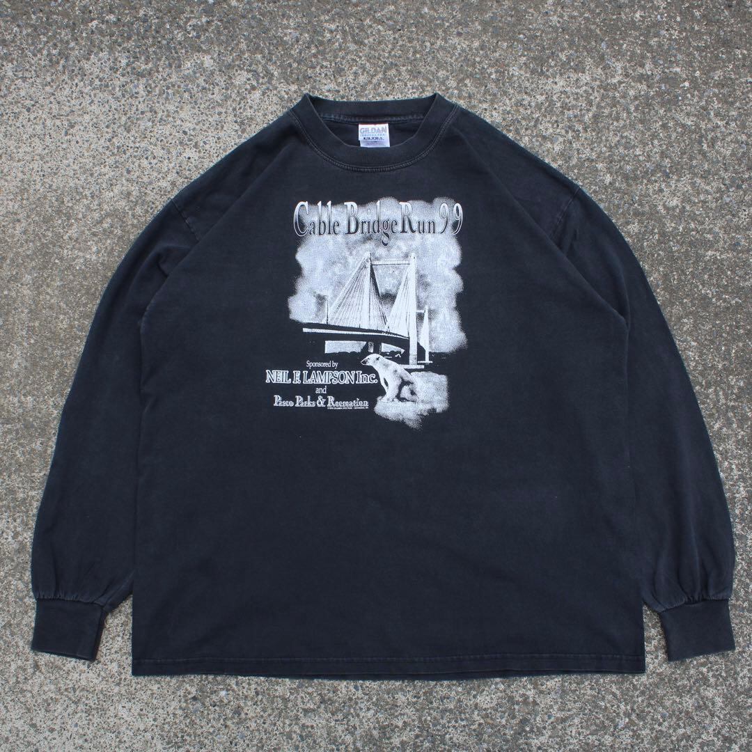 【XLサイズ】90's ワシントン州のエドへンドラー橋を走るRun大会 古着 ロングスリーブTee