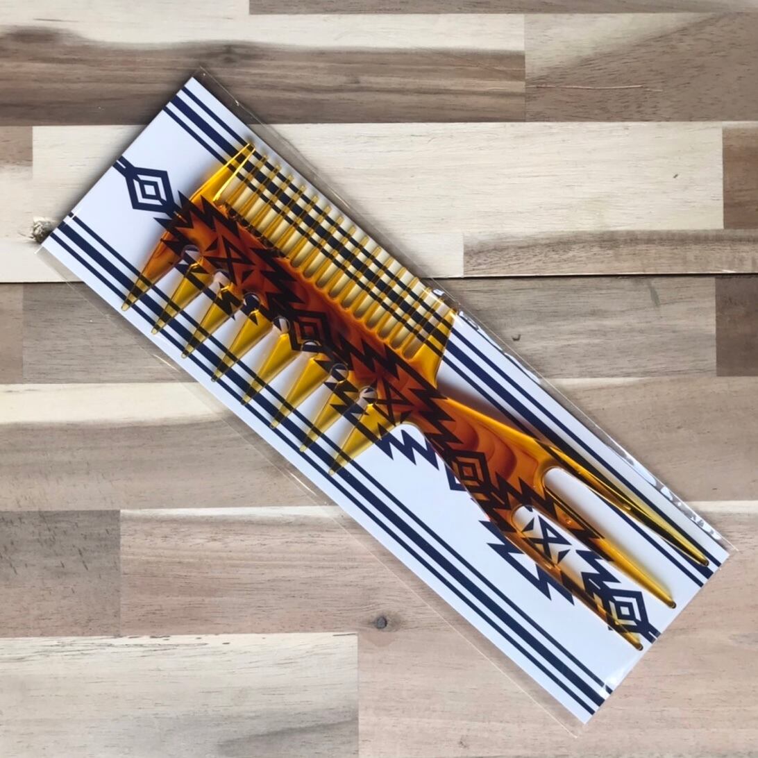 アウトレット・小傷あり2本組】3in1メッシュコーム べっ甲色 ソフト歯