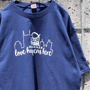 【Lサイズ】Hanes社製 94FM THE FISH テネシー州ローカルラジオ局 古着 Tシャツ