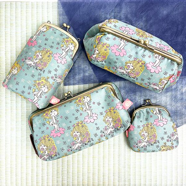 予約品】《11月発売予定》水森亜土 ジャガードがま口ポーチ ハナ