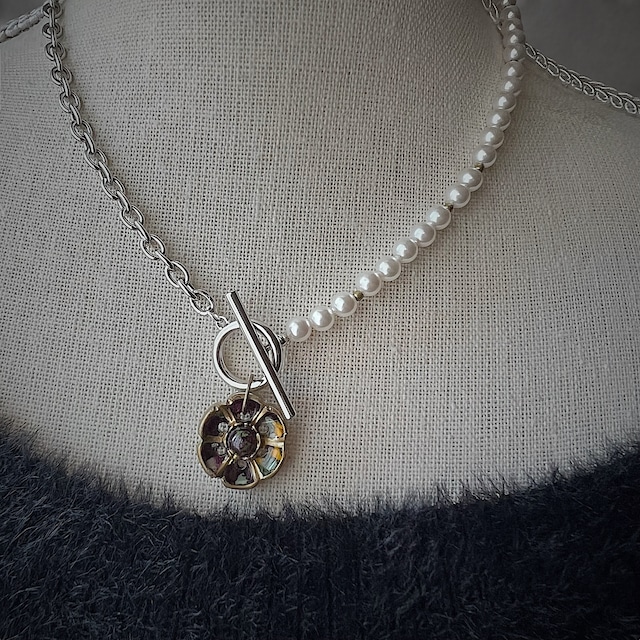 Glass Pearl Chain Necklace