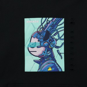 SALE 送料無料【HIPANDA ハイパンダ】メンズ サイボーグ プリント フーディー スウェット MEN'S CYBORG PRINT HOODIE SWEAT SHIRT / BLACK