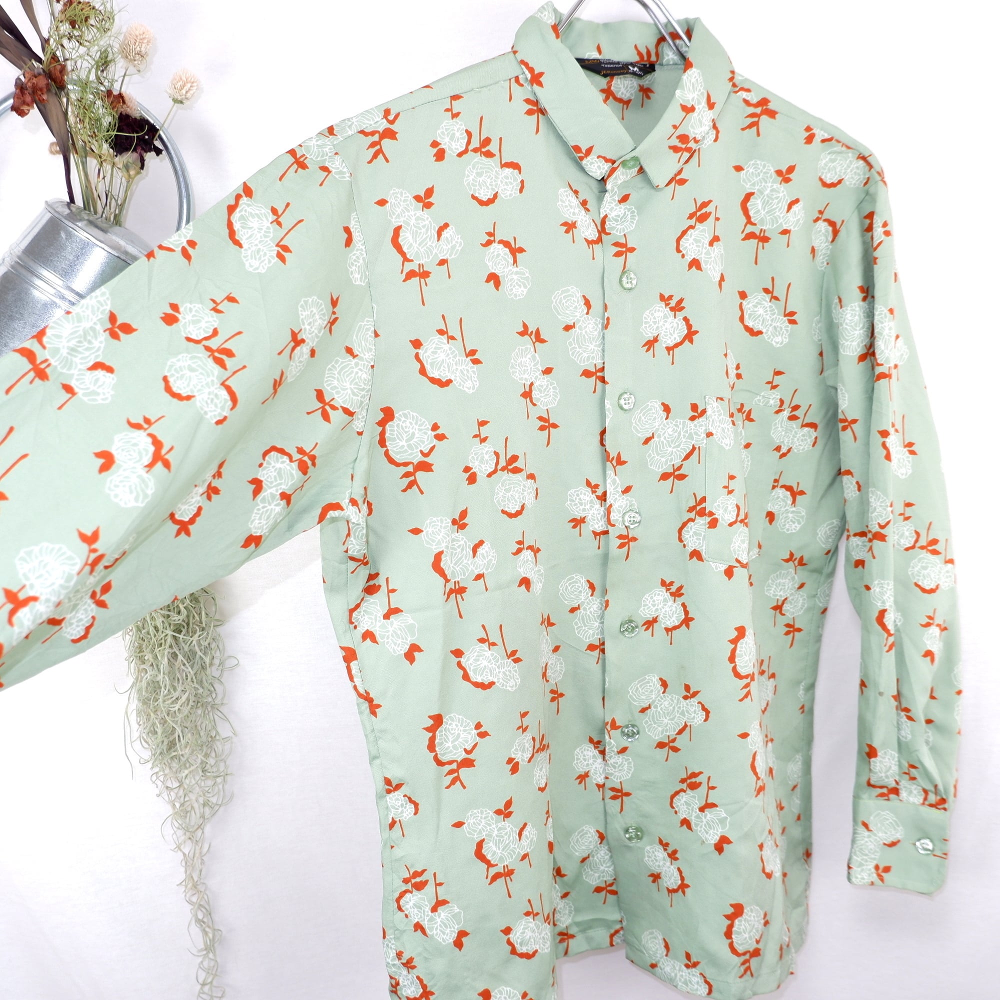 M] Retro Flower Pattern Shirt | レトロ 花柄 シャツ | きれいめや90s