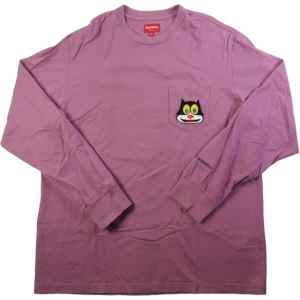 supreme cat l/s tee pocket