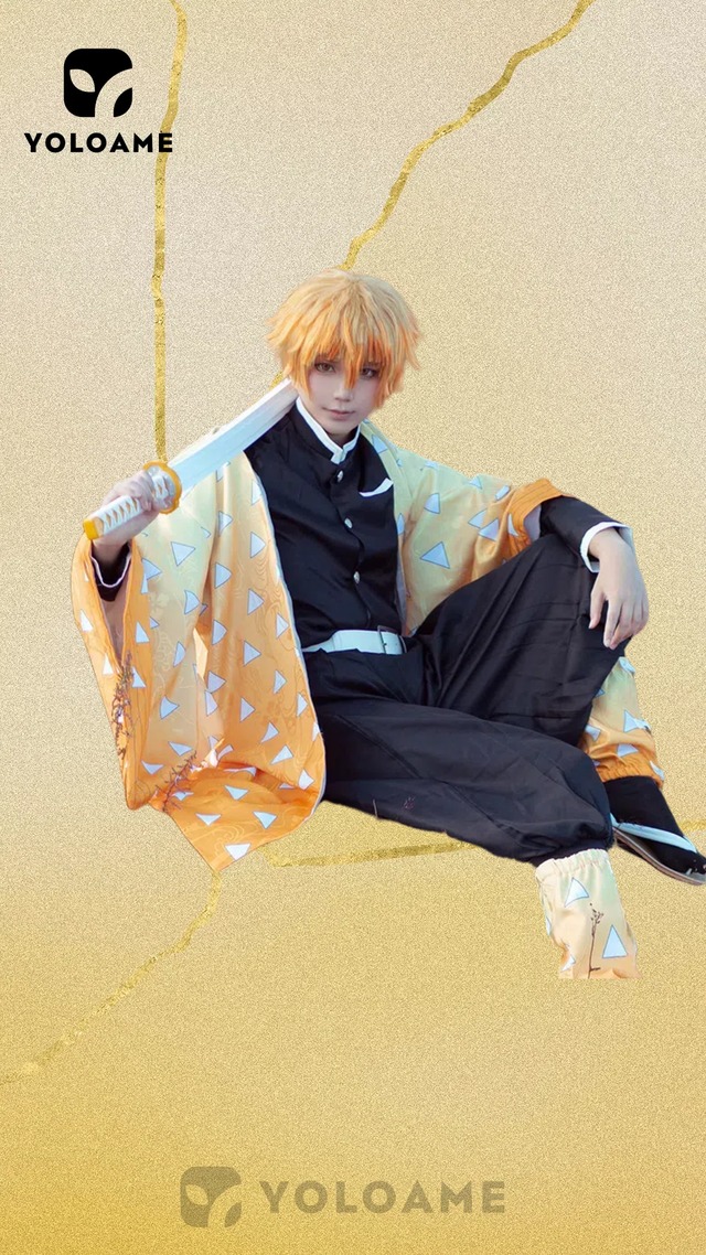 三分妄想 鬼滅の刃 我妻 善逸 コスプレ衣装