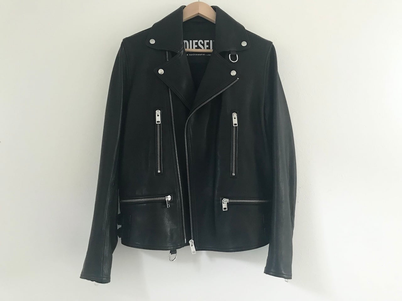 DIESEL lamb skin leather riders jacket