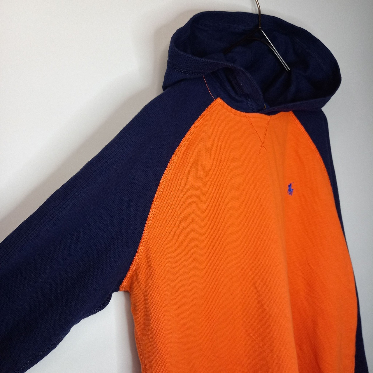 ポロラルフローレン　プルオーバー　ライトパーカー　サーマルT　刺繍ロゴ　オレンジ