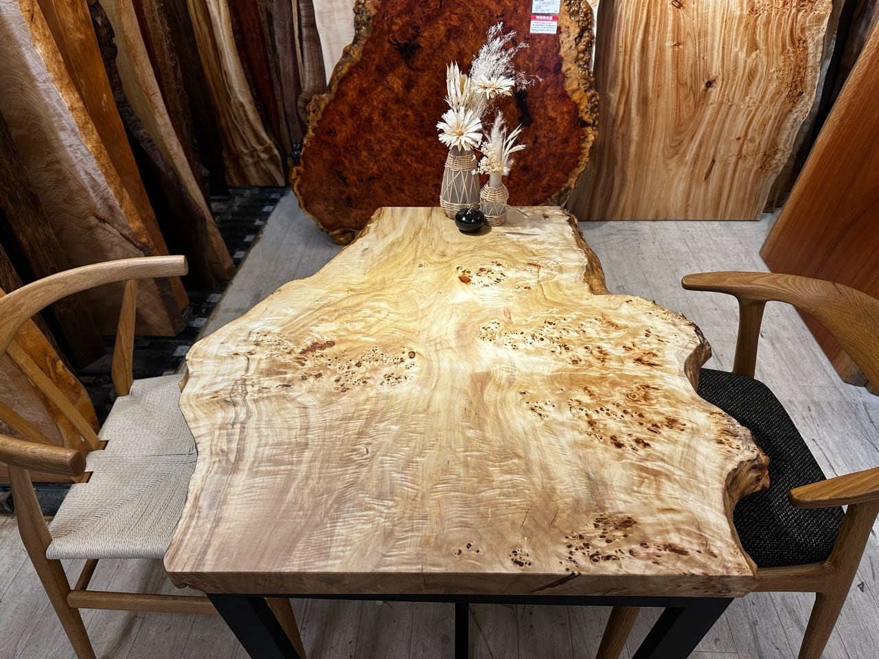 ポプラ瘤_900×530-850-670×45_浅草本店_テーブル天板/一枚板 241507