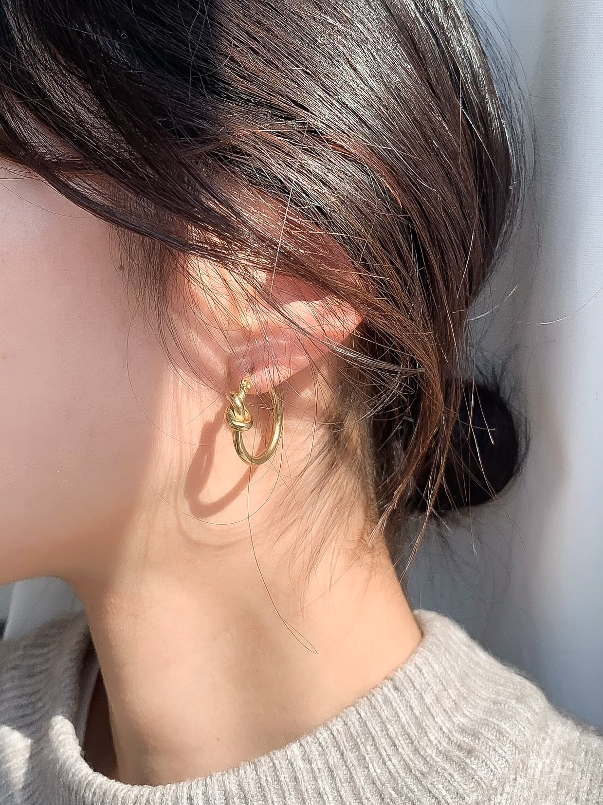 knot hoop pierce | 金属アレルギー対応のアクセサリー crea.jewelry