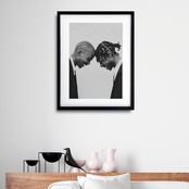 Borother｜信頼と絆を象徴するモノトーンアートポスター｜スーツの二人が交わす静かな敬意｜都会的でモダンな空間に映える一枚｜A3ポスター