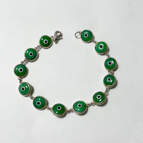 Vintage 925 Silver Multi Color Evil Eye Bracelet