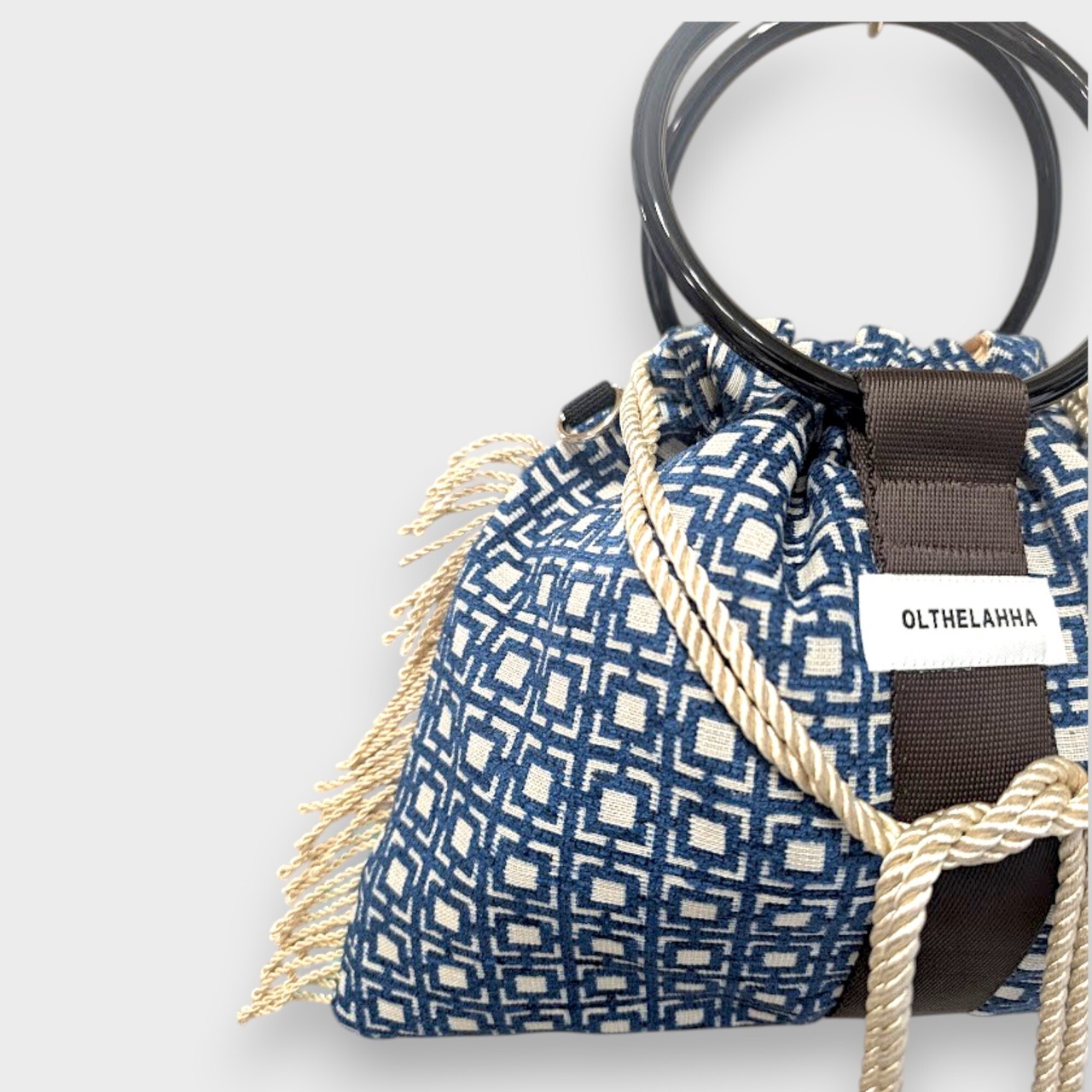 Structured Geometry  Ring Bag-Brown×GoldBrown