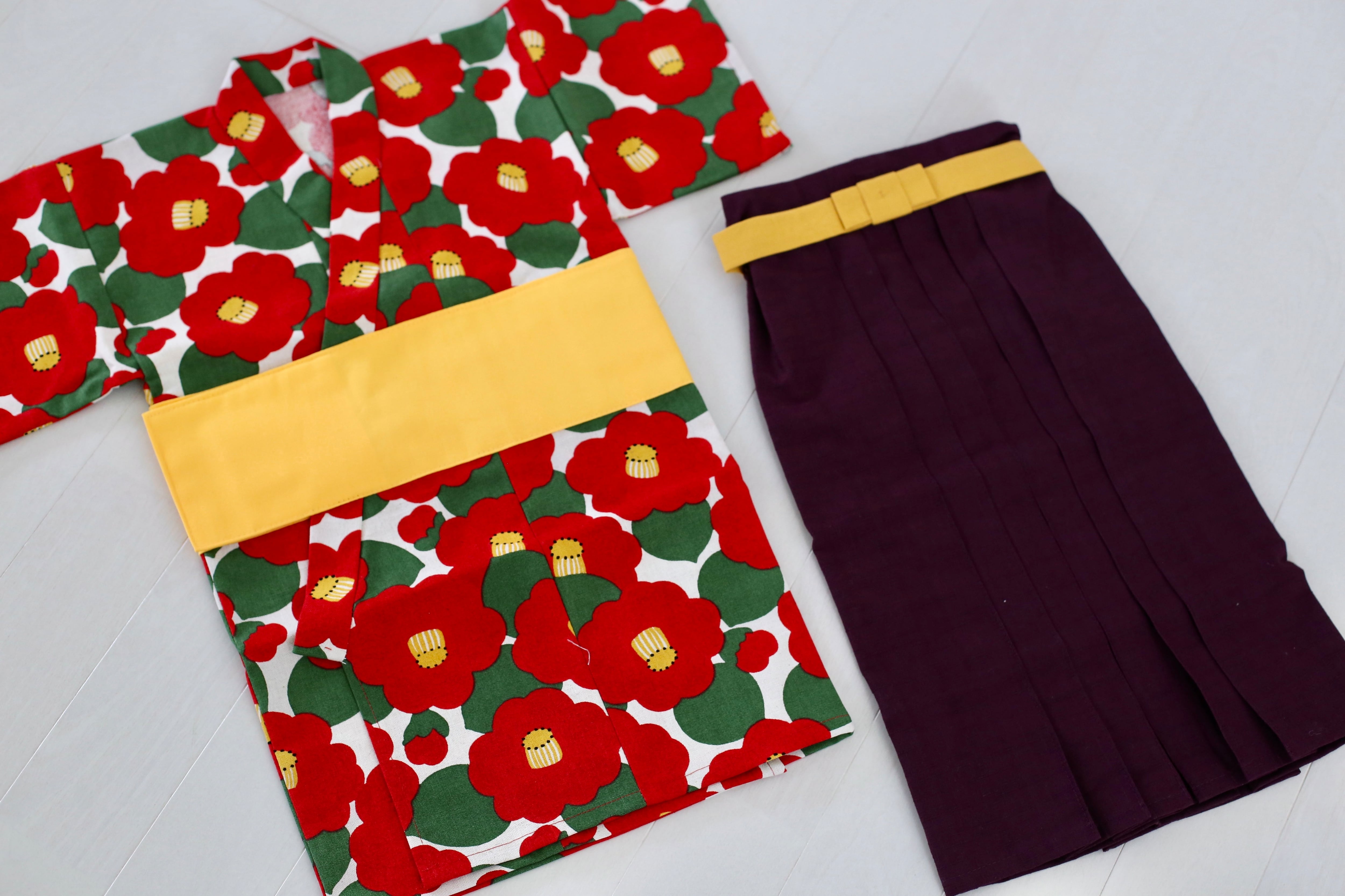 ファースト着物と袴のセット 椿