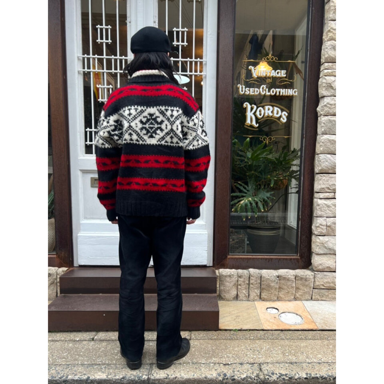 90s POLO SPORT "NATIVE PATTERN" WOOL HAND KNIT Size L