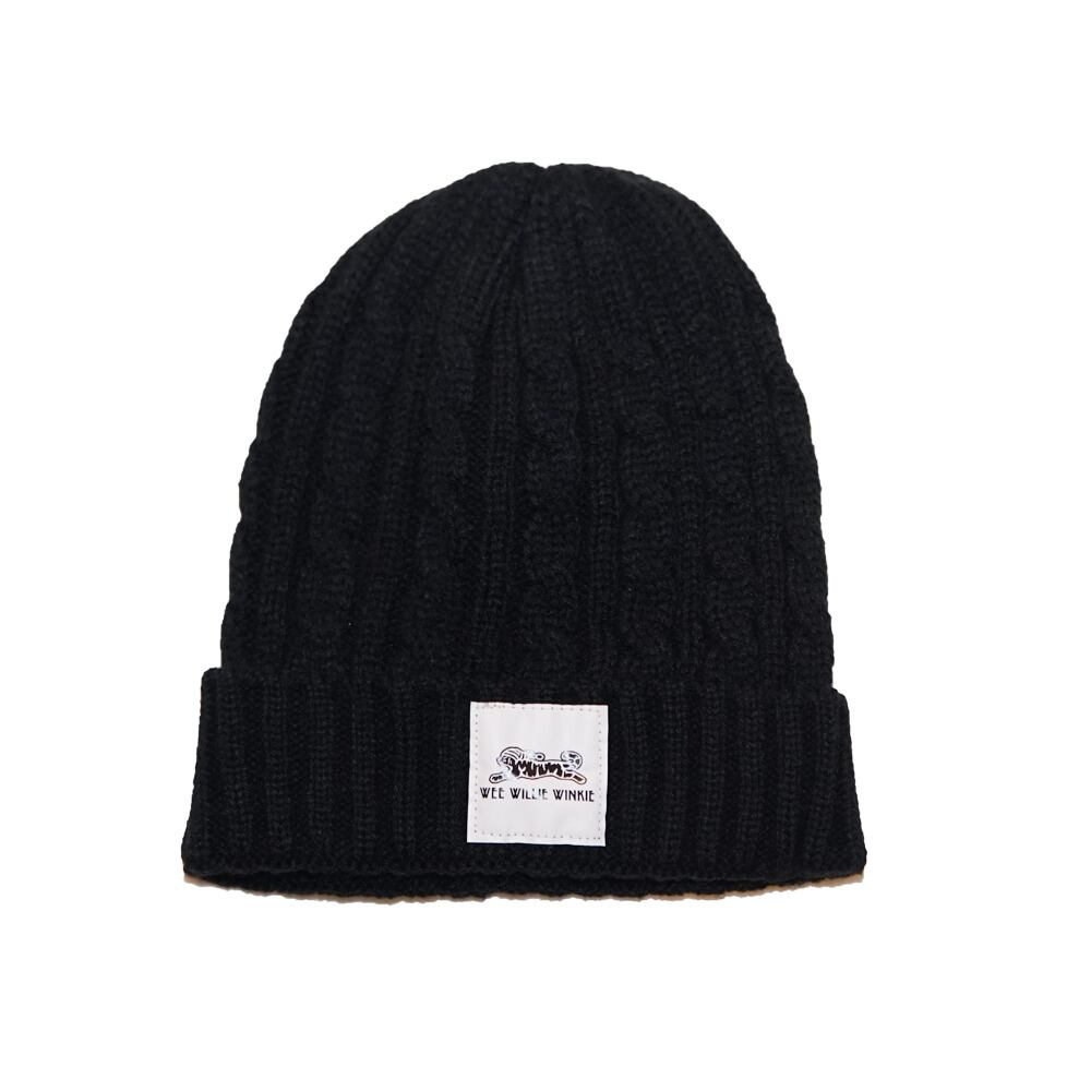 WWWTYO / WWWCAT TAG KNITCAP (BLACK)